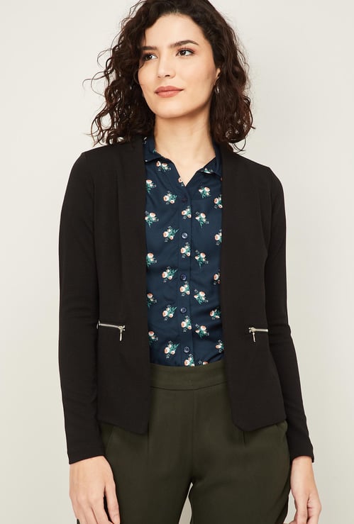CODE Women Solid Open-Front Shrug