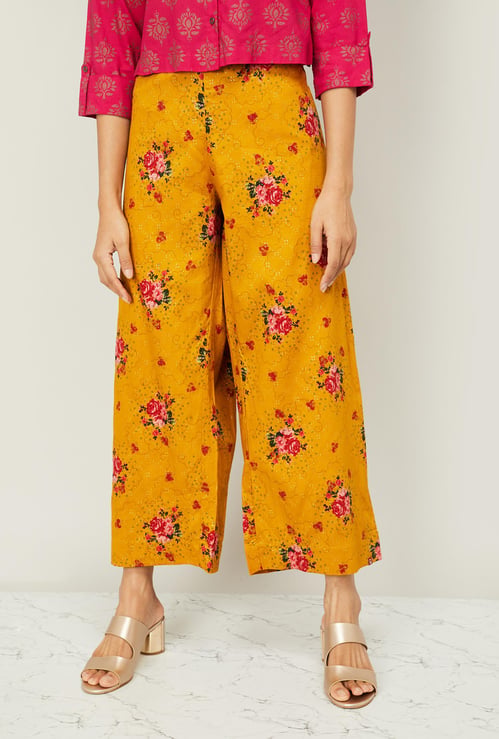 BIBA Women Floral Print Ankle-Length Palazzo Pants