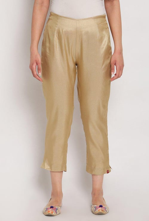 BIBA Women Solid Elasticated Straight Pants