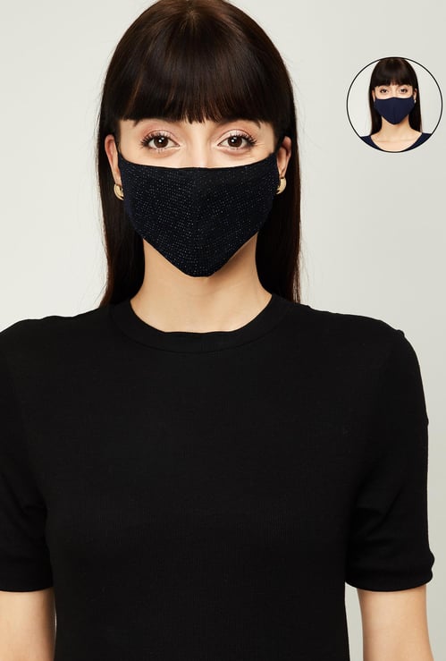 GINGER Women Textured Reusable Reversible Masks - Pack of 2