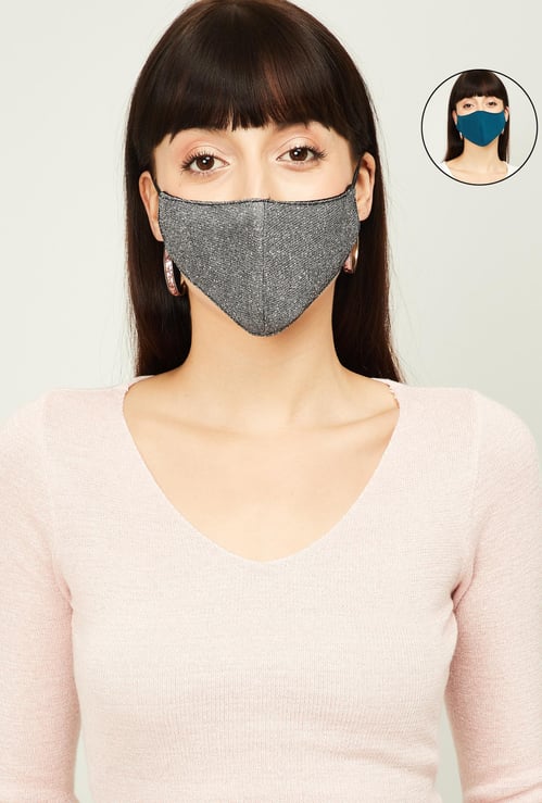 GINGER Women Textured Reusable Reversible Masks - Pack of 2