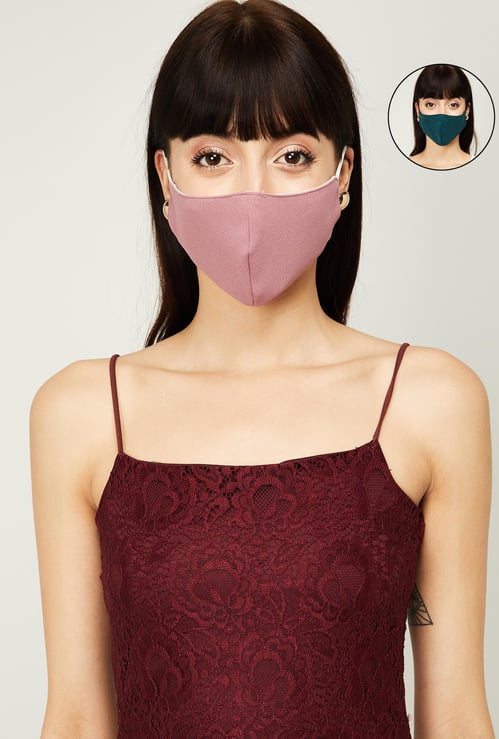 GINGER Women Textured Reusable Reversible Masks - Pack of 2