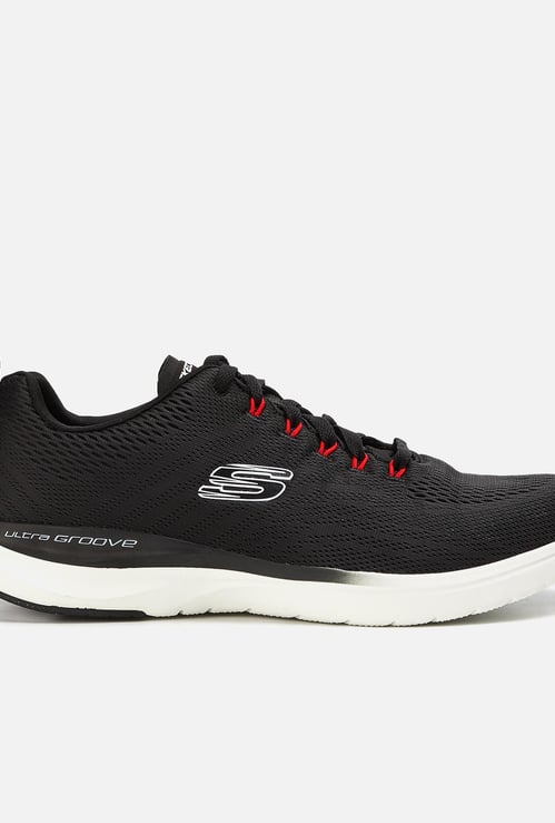 SKECHERS Men Mesh Detailed Lace-Up Sports Shoes