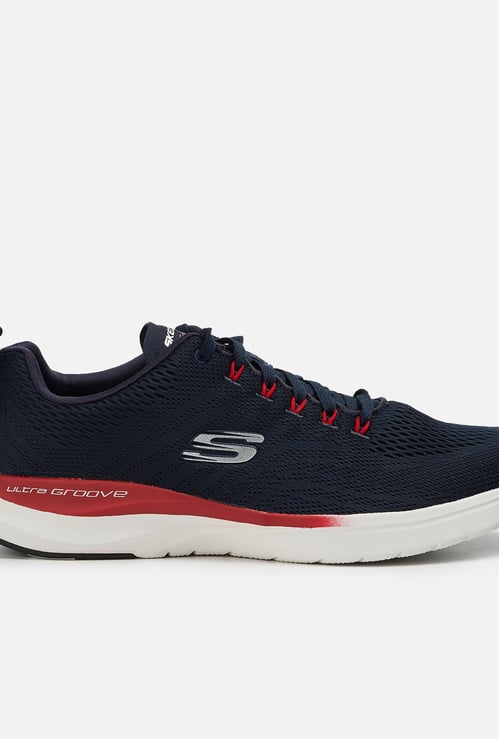SKECHERS Men Mesh Panelled Lace-Up Sports Shoes