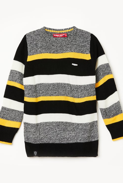 MONTE CARLO Boys Striped Crew Neck Sweater