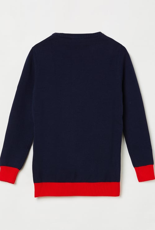 UNITED COLORS OF BENETTON Boys Quilted Colourblock Sweater