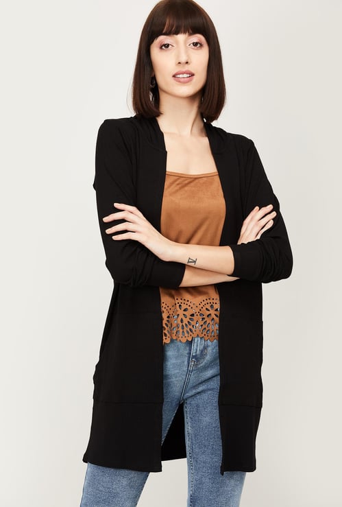 GINGER Women Hooded Open-Front Shrug