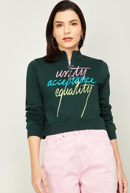 GINGER Women Printed Sweatshirt