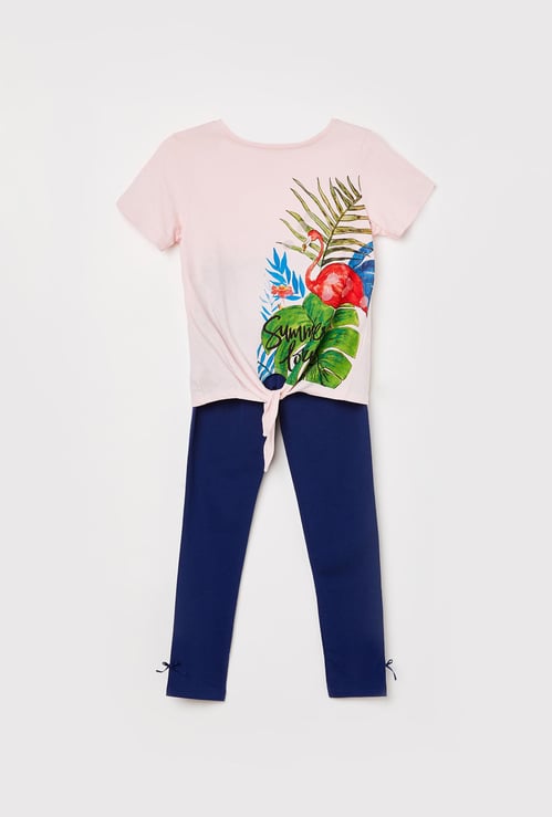 FAME FOREVER KIDS Girls Graphic Printed T-shirt with Leggings