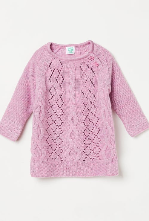 FS MINI KLUB Girls Pointelle Knit Sweater