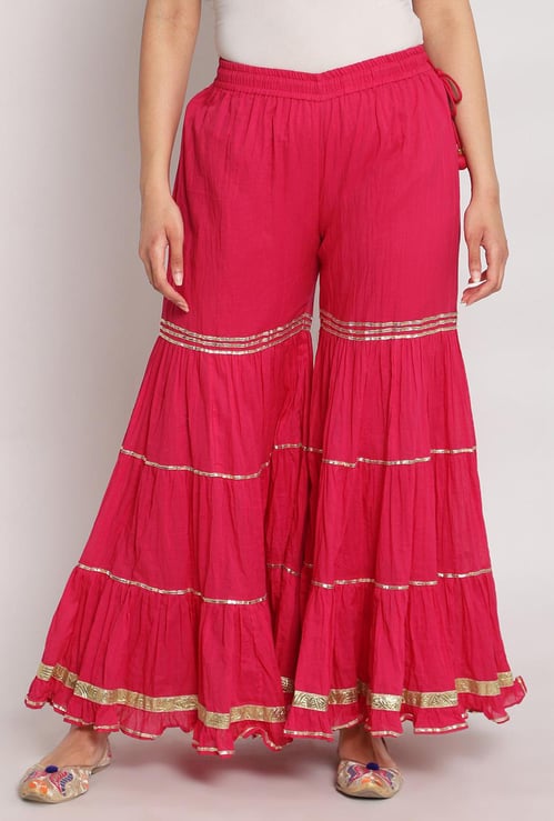 BIBA Women Sharara Pants with Zari Work