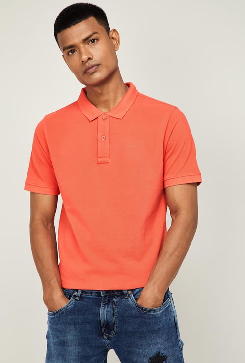 WRANGLER Men Solid Regular Fit Polo T-shirt