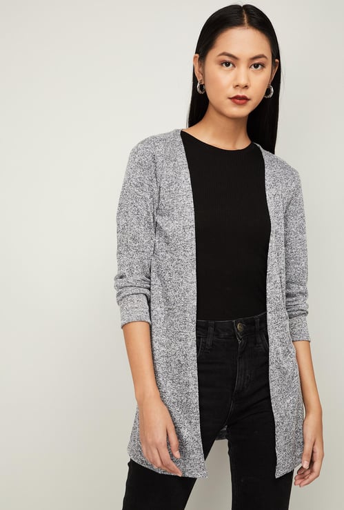 BOSSINI Women Solid Open-Front Shrug