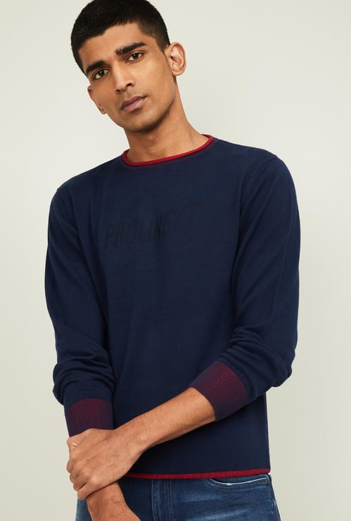 PROLINE Men Printed Crew Neck Sweatshirt