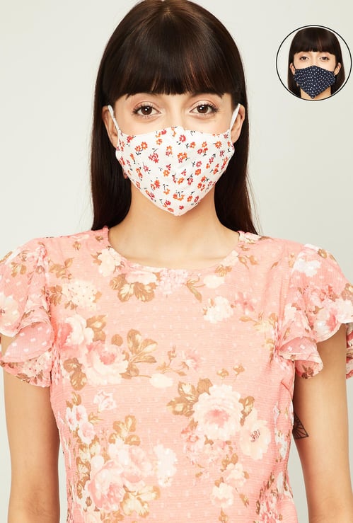 GINGER Women Printed Reusable Reversible Masks - Pack of 2