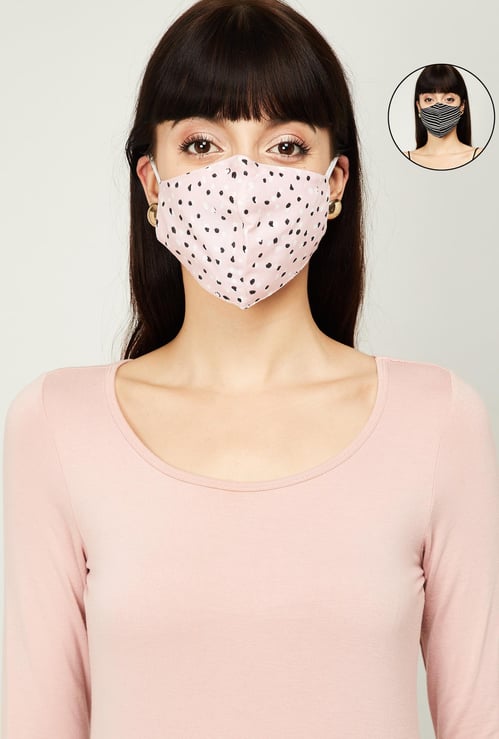 GINGER Women Printed Reusable Reversible Masks - Pack of 2