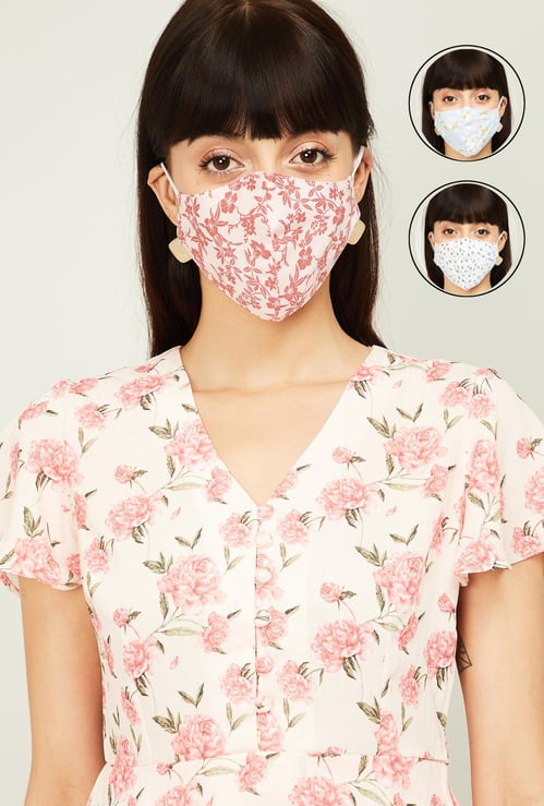 GINGER Women Printed Reusable Reversible Masks - Pack of 3