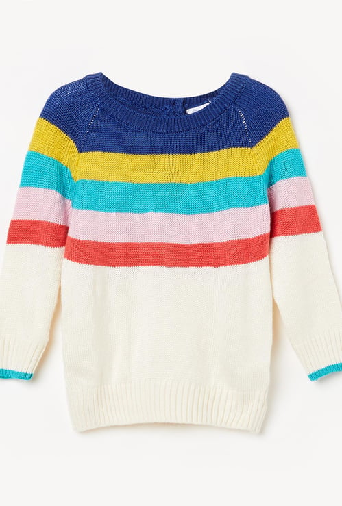 FS MINI KLUB Girls Textured Full Sleeves Sweater