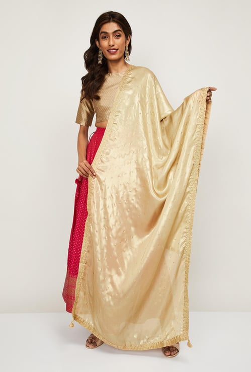 SPAN Women Embellished Tassel Detailed Dupatta
