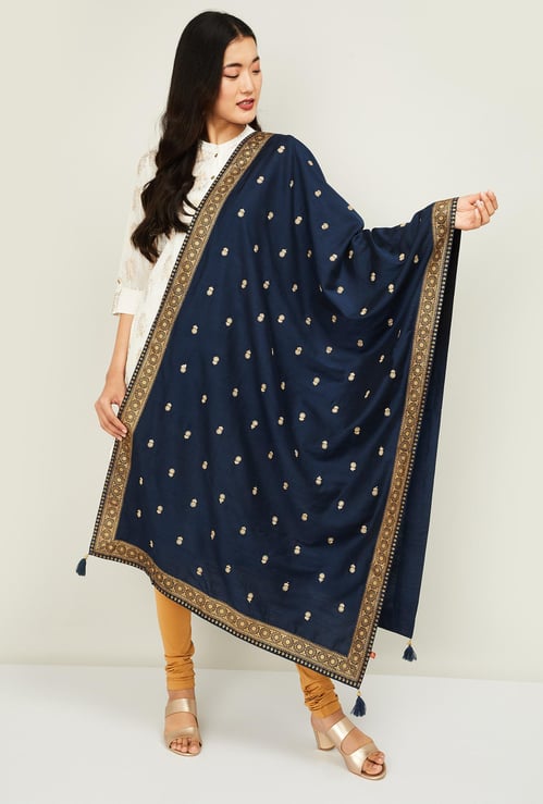 SPAN Women Embroidered Tassel Detailed Dupatta