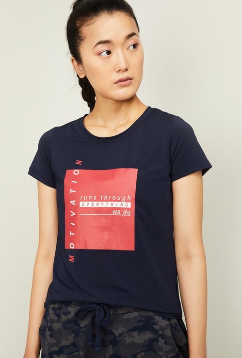 KAPPA Women Typographic Print Short Sleeves T-shirt