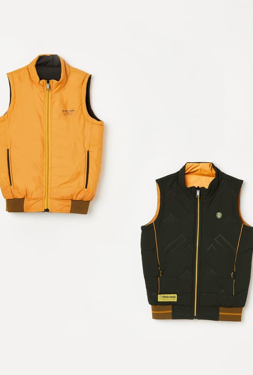 MONTE CARLO Boys Printed Reversible Gilet Jacket