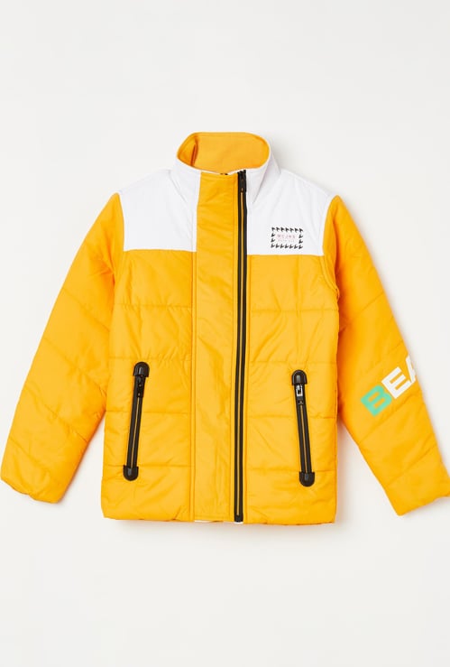 MONTE CARLO Boys Colourblock Puffer Jacket with Zip Pockets