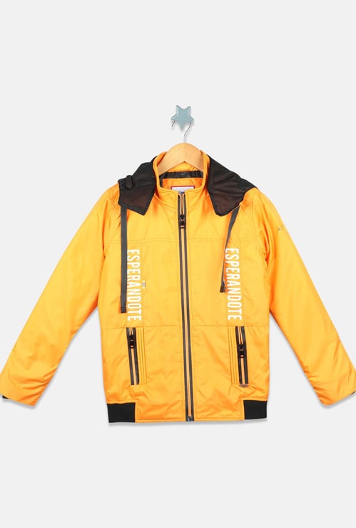 MONTE CARLO Boys Printed Full Sleeves Hooded Jacket