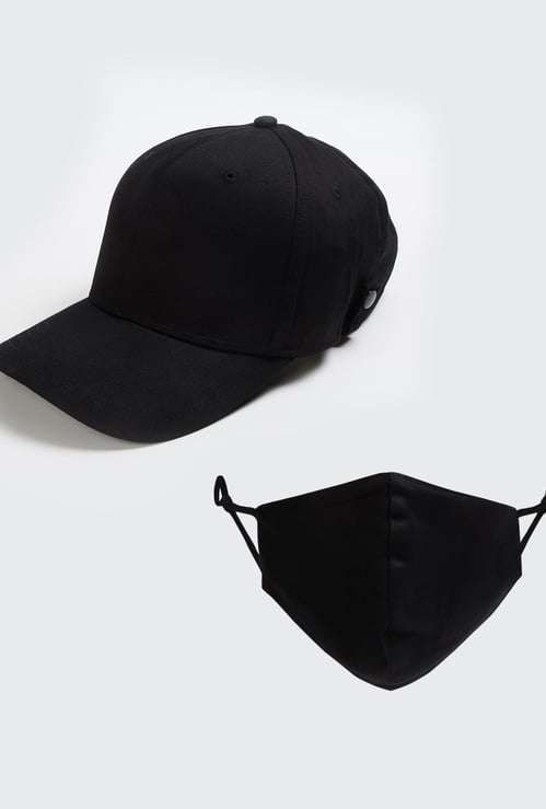FREE AUTHORITY Men Solid Cap with Face Mask