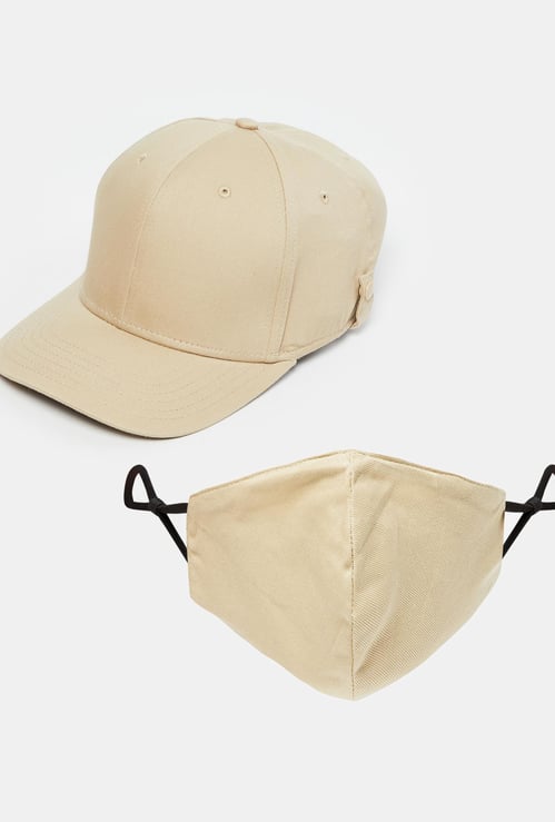 FREE AUTHORITY Men Solid Cap with Face Mask