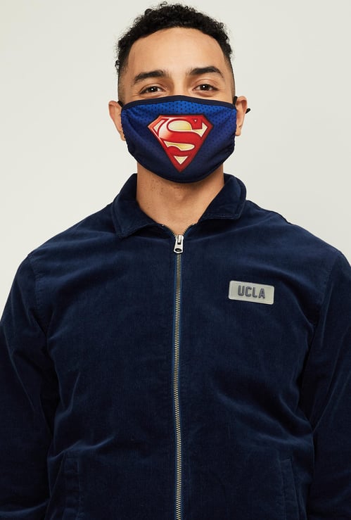 FREE AUTHORITY Men Printed Face Mask with Adjustable Ear Loops