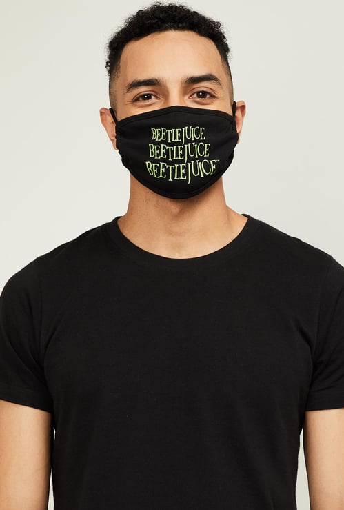 FREE AUTHORITY Men Printed Face Mask with Adjustable Ear Loops