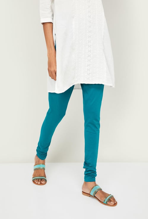 BIBA Women Solid Knitted Churidar