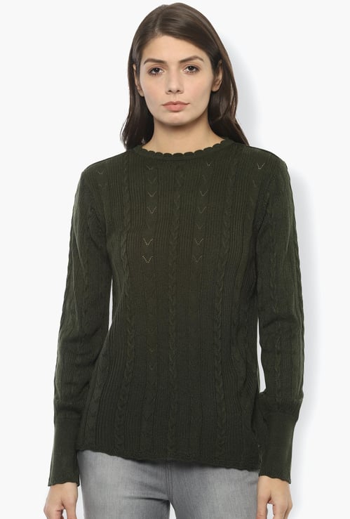 VAN HEUSEN Women Patterned Knit Sweater