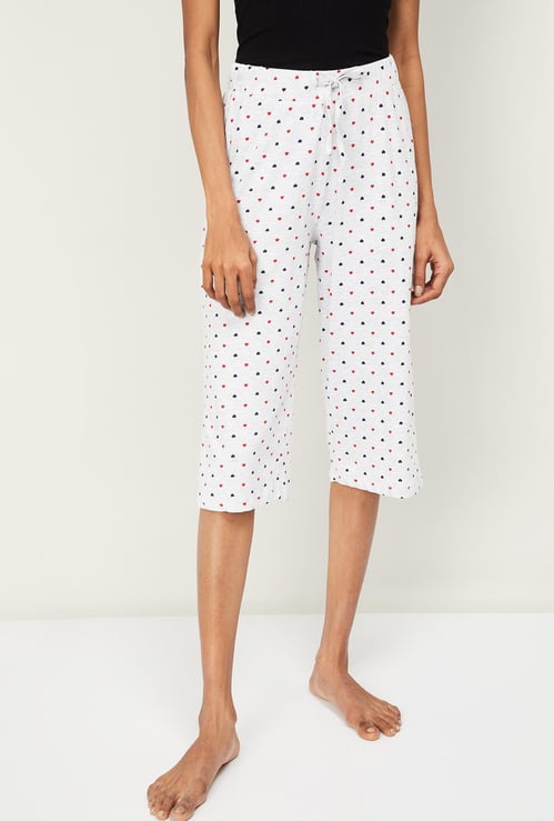 GINGER Women Printed Drawstring Waist Capris
