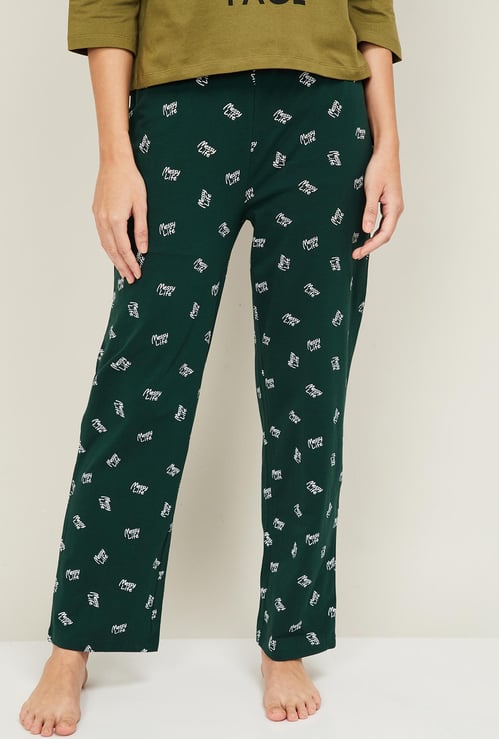 GINGER Women Printed Elasticated Lounge Pants