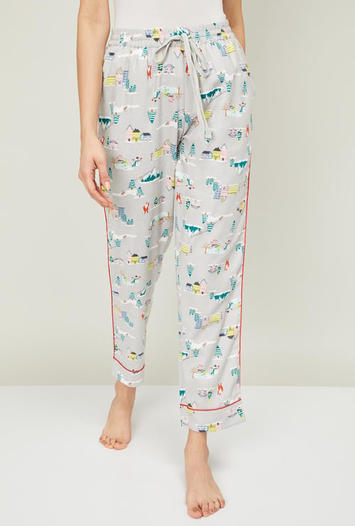GINGER Women Printed Ankle-Length Pyjamas