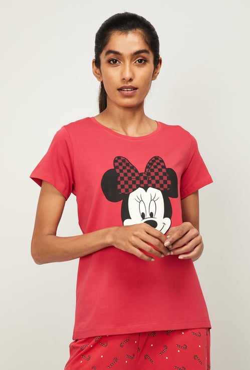 GINGER Women Printed Cap Sleeves Lounge T-shirt