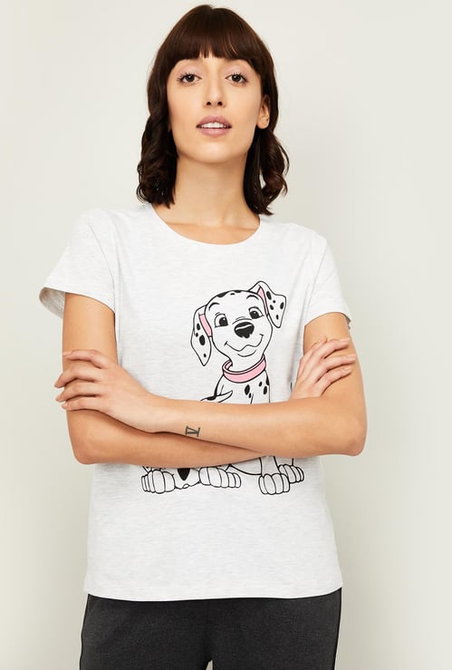 GINGER Women Printed Round Neck Lounge T-shirt