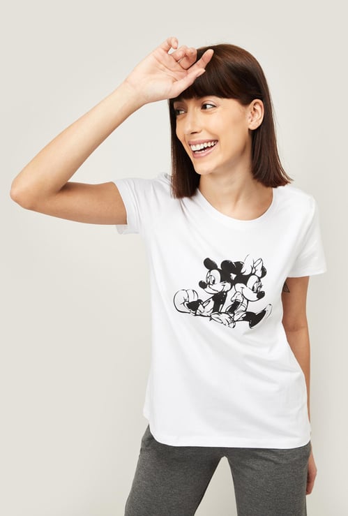 GINGER Women Typographic Print Short Sleeves Lounge T-shirt