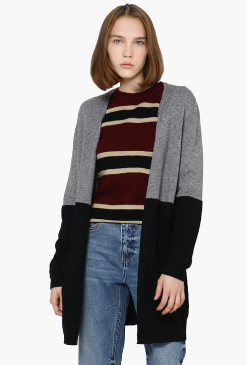 ONLY Women Colourblock Drop-Shoulder Shrug