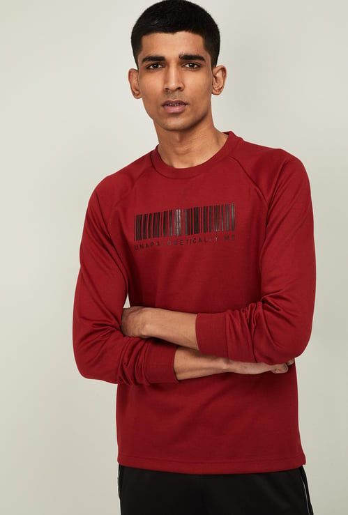 PUMA Men Printed Raglan Full Sleeves Sweatshirt
