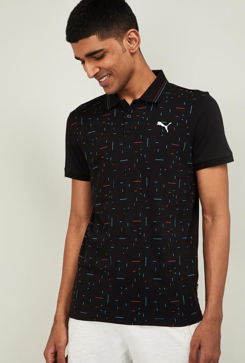 PUMA Men Printed Regular Fit Training Polo T-shirt