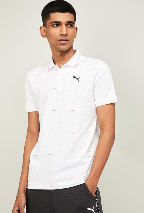 PUMA Men Printed Regular Fit Training Polo T-shirt