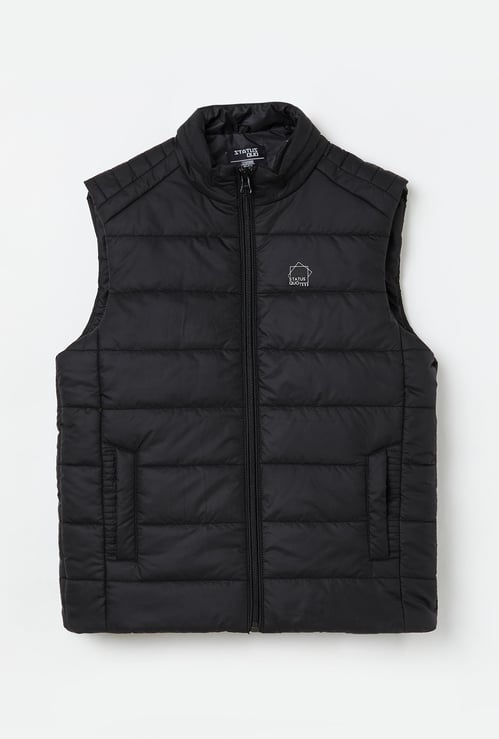 STATUS QUO Boys Solid Padded Gilet Jacket
