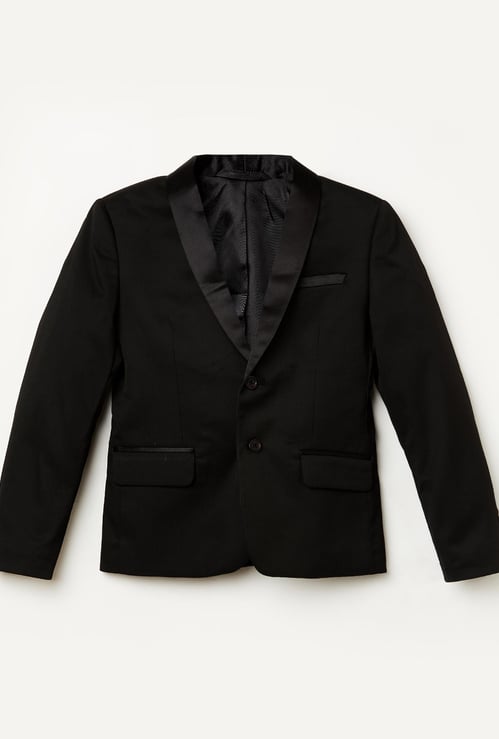 FAME FOREVER KIDS Boys Solid Regular Fit Tuxedo Blazer