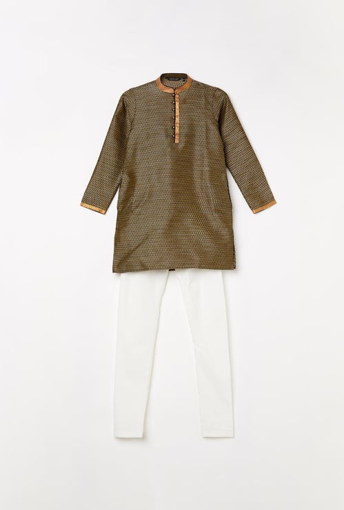 MELANGE Boys Printed Kurta with Elasticated Pyjama