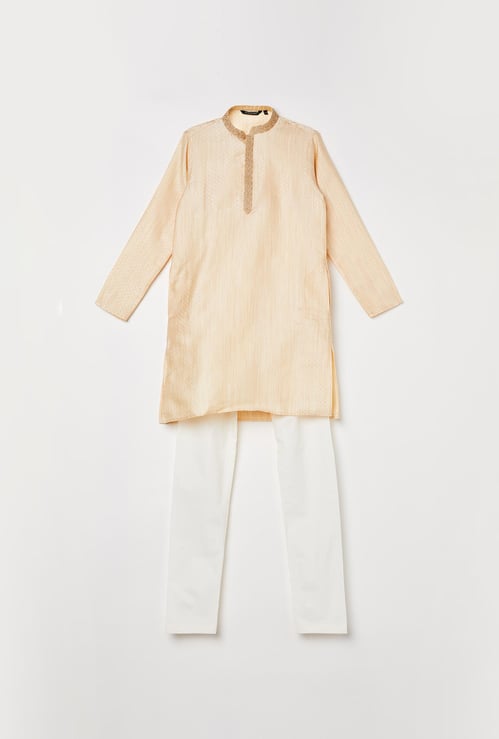 MELANGE Boys Textured Kurta with Pyjamas