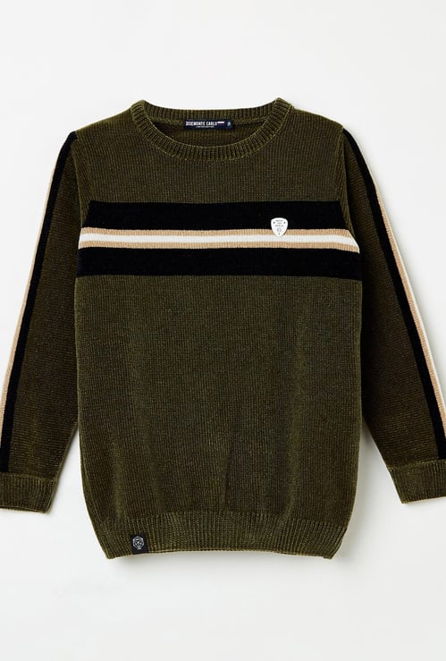 MONTE CARLO Boys Textured Colourblock Sweater