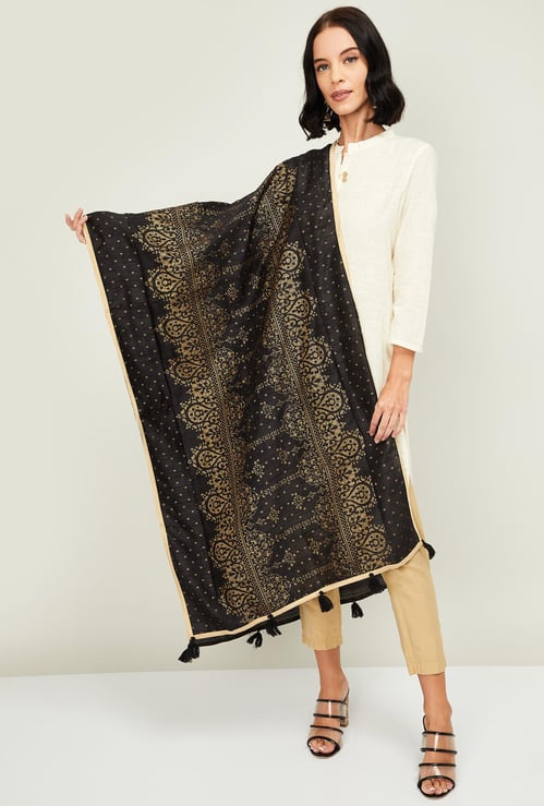 SPAN Women Printed Tassel Detailed Dupatta